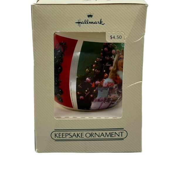Hallmark 1982 Miss Piggy Kermit Satin Christmas Keepsake Ornament Presents - Picture 4 of 11